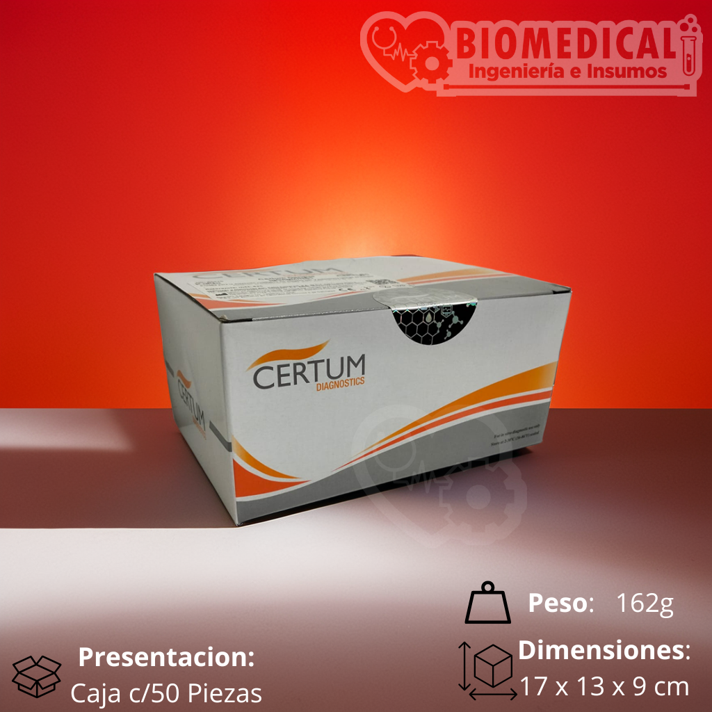 PRUEBA DE EMBARAZO (HCG) EN SUERO - Caja con 50 Pruebas - CERTUM