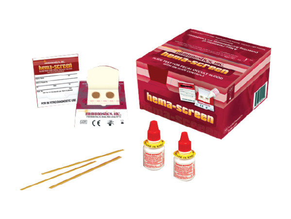 Prueba Hemascreen para detección de Sangre Oculta en Heces (FOB) en Reactivo - 1 caja con 50 pruebas - Immunostics