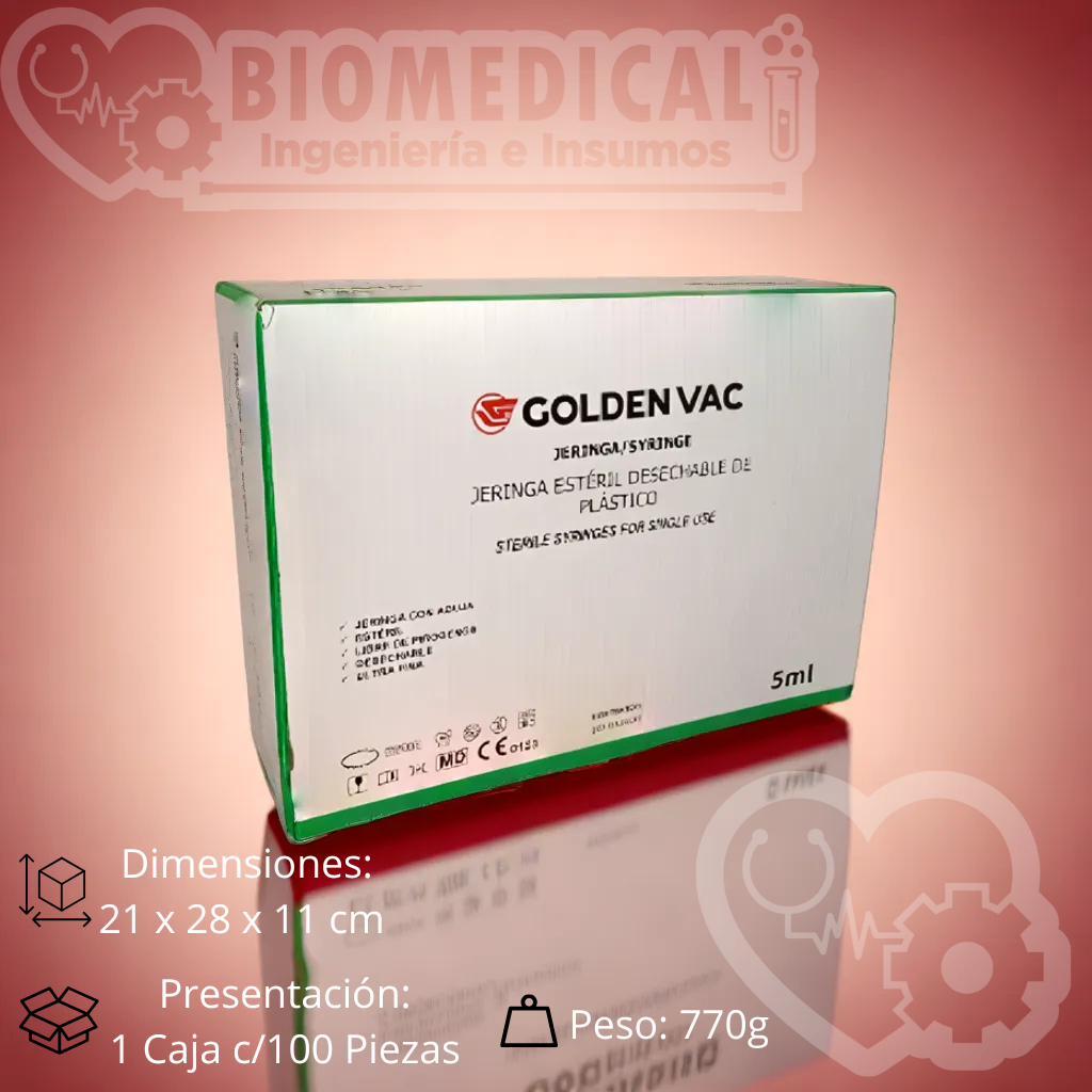 JERINGA VERDE 5 ml 21G X 32 mm - Caja con 100 Piezas