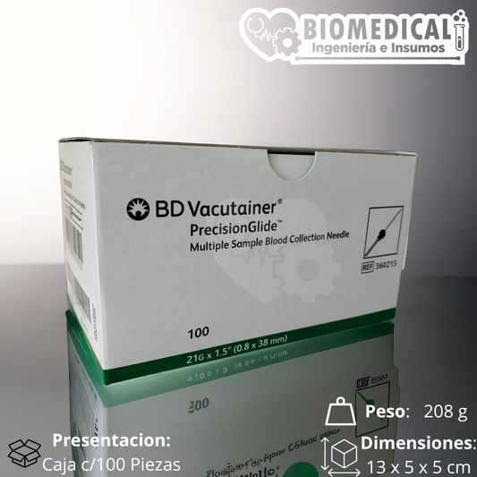 BD | Aguja Vacutainer PrecisionGlide Toma Múltiple 21G x 1.5¨