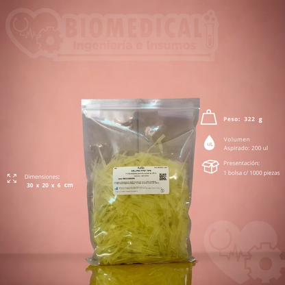 PUNTAS AMARILLAS PARA MICROPIPETA 200uL - Bolsa c/ 1000 Pzas PUNTAS MICROPIPETA CELLPRO México