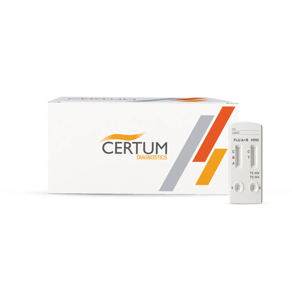 Prueba Rápida de Cassette para la detección de Influenza tipo A, B y tipo A (H1N1) - 10 pruebas - Certum