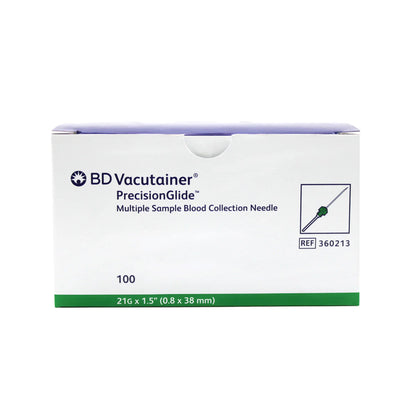 Aguja Vacutainer 21G PrecisionGlide Toma Múltiple 21G x 1.5" - BD - Caja de 100 Agujas