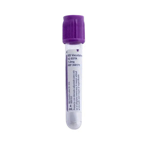 BD | Tubo LILA al vacío EDTA K2 13×75mm 4 ml - Gradilla con 100 Tubos