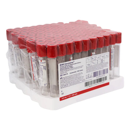 BD | Tubo ROJO al vacío con Activador de Coágulo 13×100 mm 6 ml - Gradilla con 100 Tubos