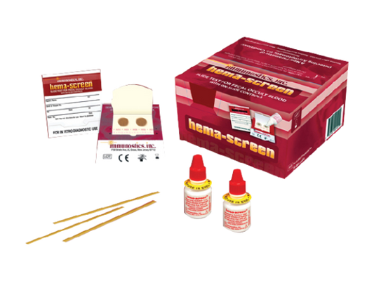 Prueba Hemascreen para detección de Sangre Oculta en Heces (FOB) en Reactivo - 1 caja con 50 pruebas - Immunostics