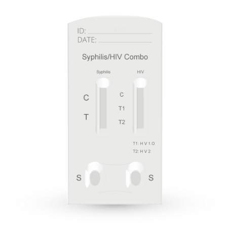CERTUM | Prueba para detección de anticuerpos de Sífilis (IgG e IgM) y VIH (1, 2 y O) combo en cassette - Caja con 25 piezas - Certum