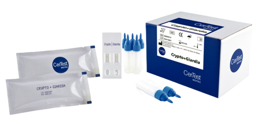 Prueba CerTest para detección de Crypto + Giardia en Cassette - caja con 20 pruebas