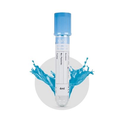 KABLA | Tubo azul al vacío tipo vacutainer con citrato de sodio 3.2% (Tubo PT) 13×75 mm 4 ml | Gradilla c/ 100 tubos