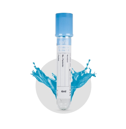 KABLA | Tubo azul al vacío tipo vacutainer con citrato de sodio 3.2% (Tubo PT) 13×75 mm 4 ml | Gradilla c/ 100 tubos