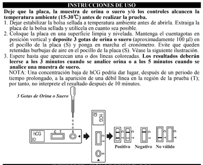 Prueba de Embarazo para detección de Gonadotropina Corionica Humana sensibilidad 25 mUI/mL (hCG) en Cassette - Caja con 40 piezas - Certum