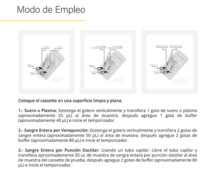 CERTUM | Prueba para detección de anticuerpos de VIH (1, 2) y antígeno (p24) de cuarta generación en cassette - Caja c/ 25 piezas