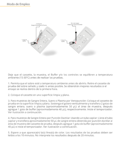 CERTUM | Prueba para detección de anticuerpos de Sífilis (IgG e IgM) y VIH (1, 2 y O) combo en cassette - Caja con 25 piezas - Certum