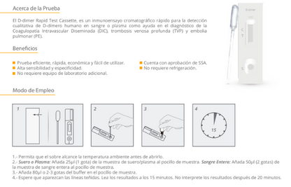 Prueba para Deteccion de Dimero D (DD) en cassette - Caja con 10 piezas - Certum