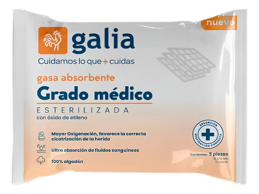 Gasa Absorbente Grado Medico 10x10 cm - Galia