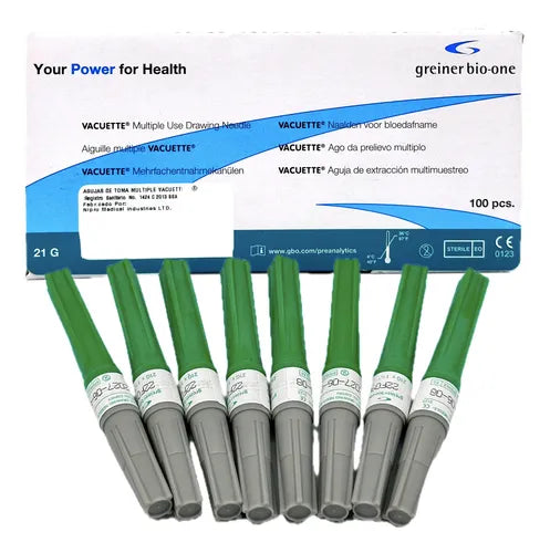 VACUETTE | Aguja Toma Múltiple 21G x 38 mm - Caja con 100 Agujas