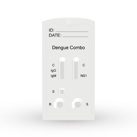 Prueba para detección de Antígeno (NS1) y Antícuerpos (IgG/IgM) de Dengue combo en cassette - Caja con 25 piezas - Certum