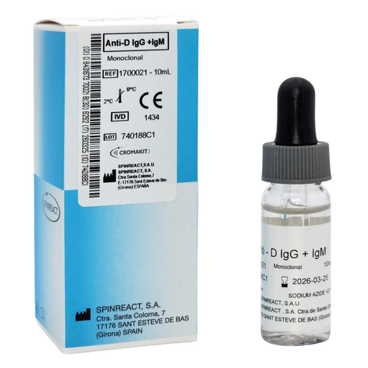 Suero Anti D Monoclonal en Reactivo - 1 frasco con 10 mL - Spinreact