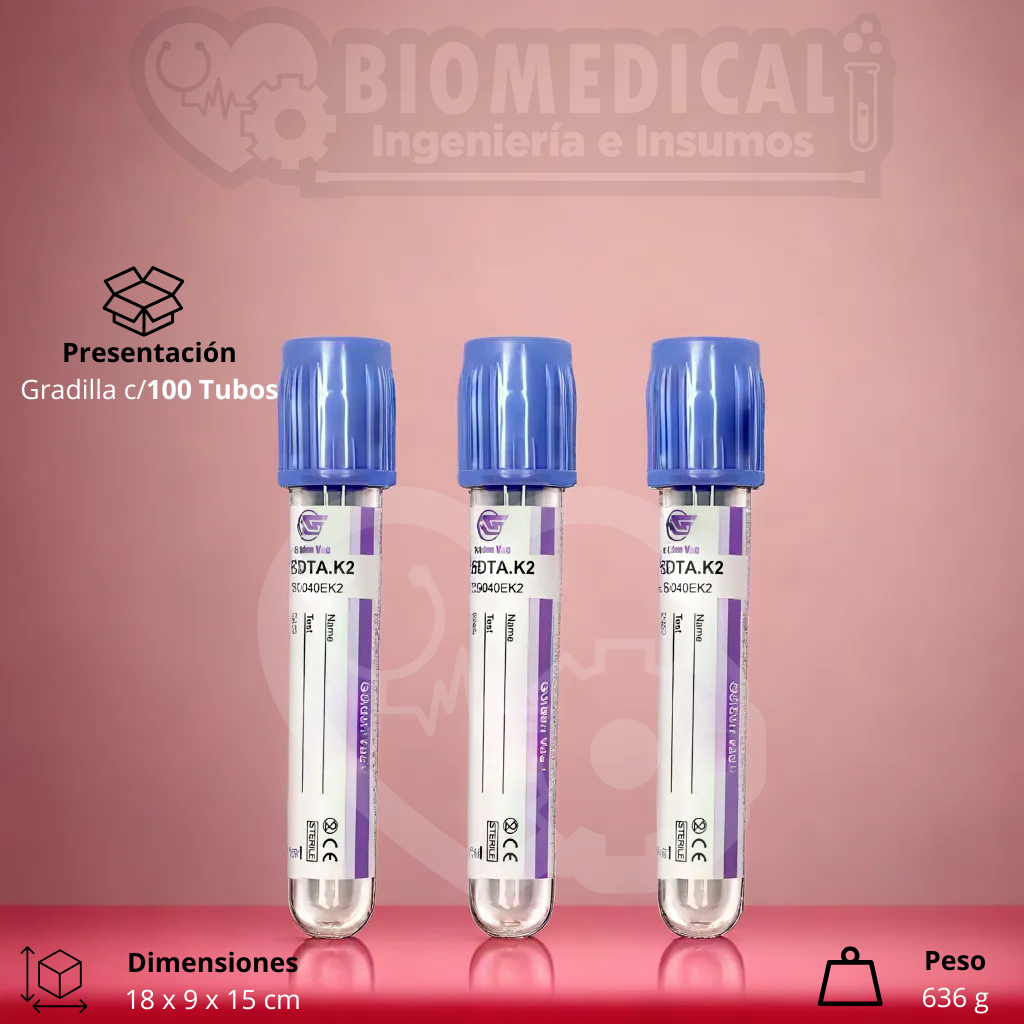 GOLDEN VAC | Tubo LILA al vacío EDTA K2 13×75mm 4 ml