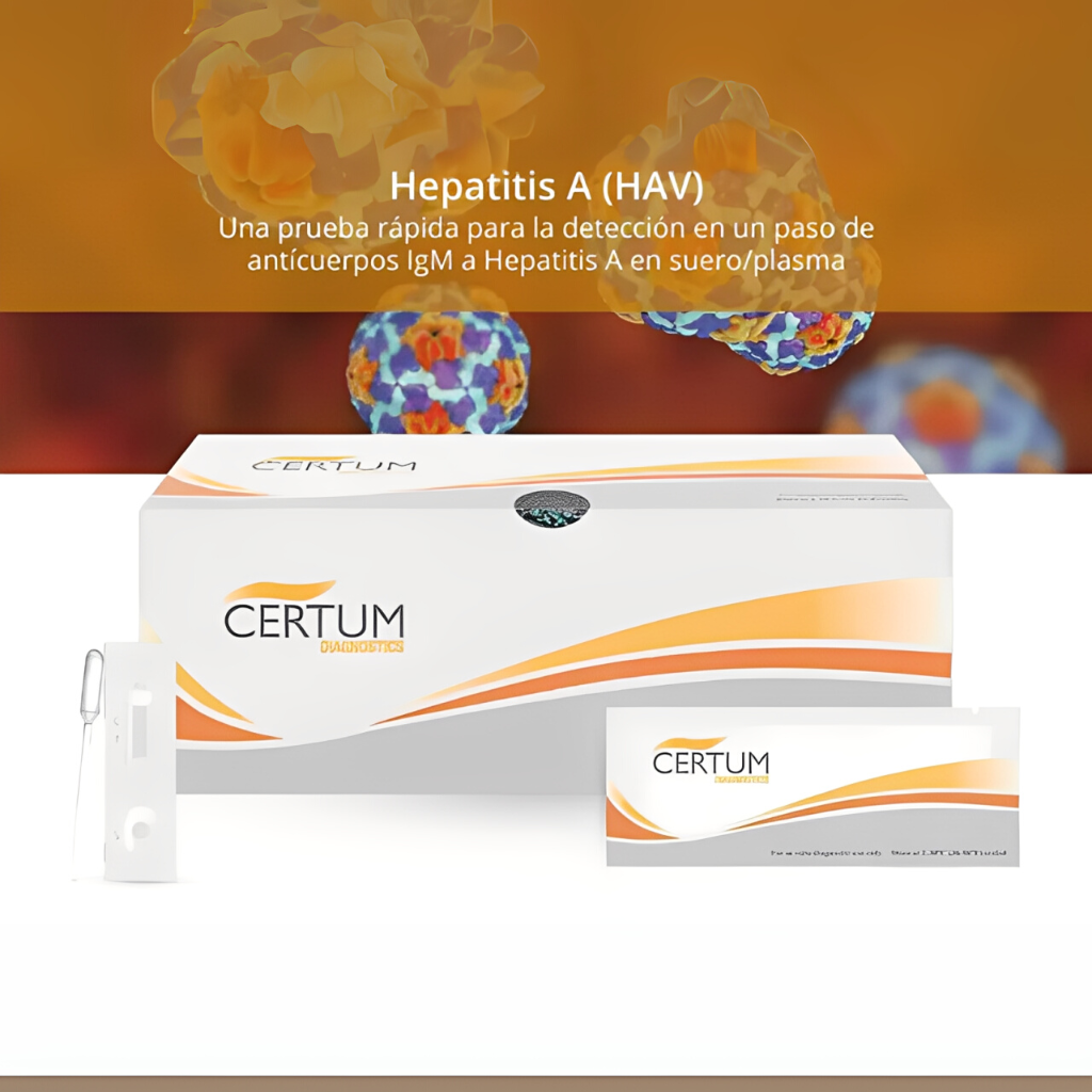 Prueba para detección de anticuerpos (IgM) de Hepatitis A en cassette - Caja con 25 piezas - Certum