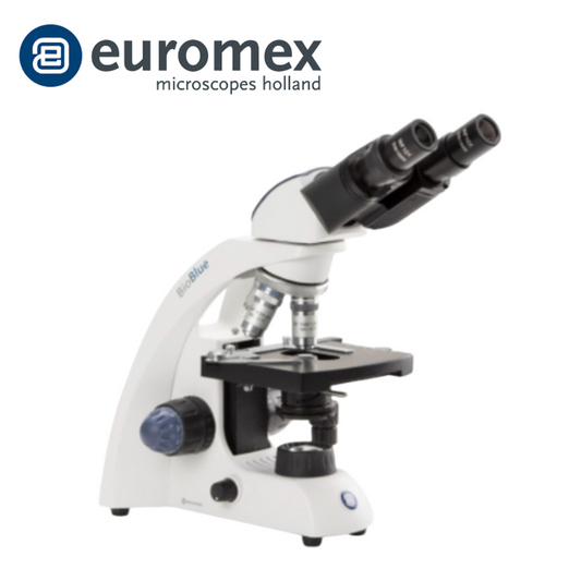 Microscopio binocular BioBlue SMP 4/10/S40/S100x objetivos con platina mecánica e iluminación inalámbrica NeoLED™ de 1W - Euromex