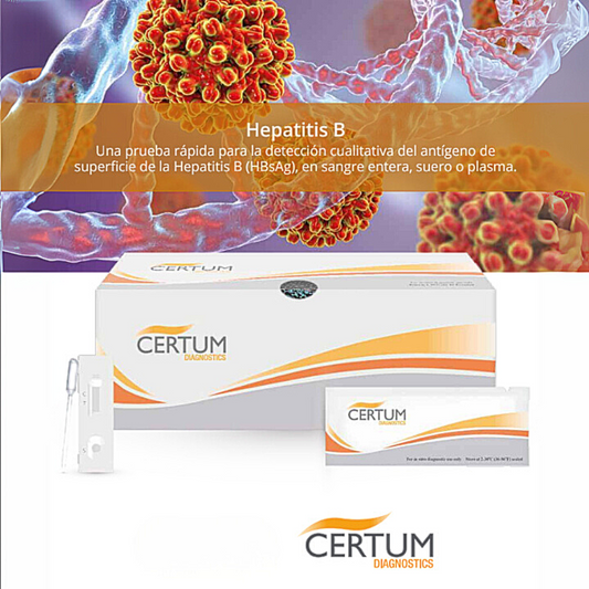 Prueba para detección del Antígeno de Hepatitis B (HBsAg) en cassette - Caja con 40 piezas - Certum