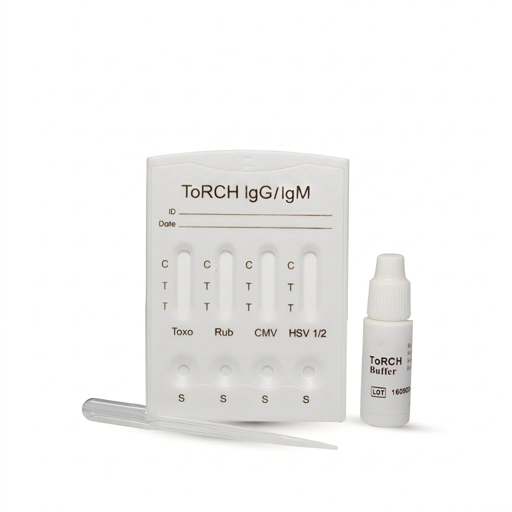 Prueba para detección de anticuerpos (IgG e IgM) de ToRCH en cassette - Caja con 25 piezas - Certum