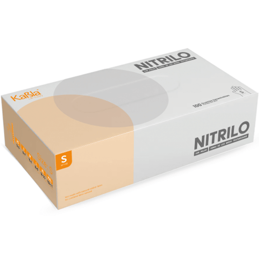Guante de Nitrilo libre de polvo para examen, tamaño chico, color azul - caja con 100 piezas