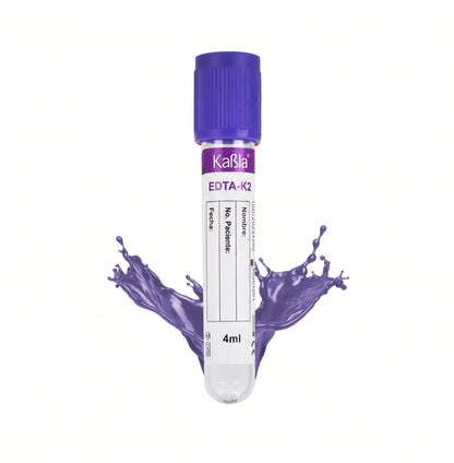 KABLA | Tubo lila al vacío tipo vacutainer EDTA K2 13×75mm 4 ml  - Gradilla con 100 Tubos
