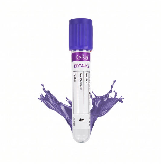 KABLA | Tubo lila al vacío tipo vacutainer EDTA K2 13×75mm 4 ml  - Gradilla con 100 Tubos