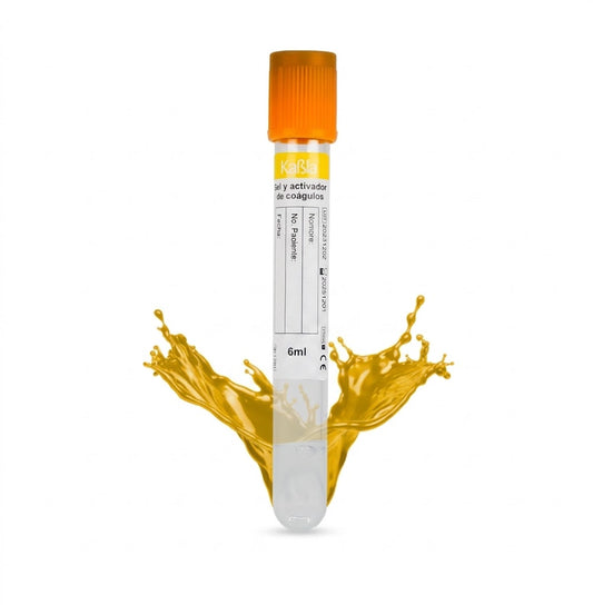 KABLA | Tubo oro al vacío tipo vacutainer con gel y activador de coágulo 13×75 mm 4 ml  - Gradilla con 100 Tubos